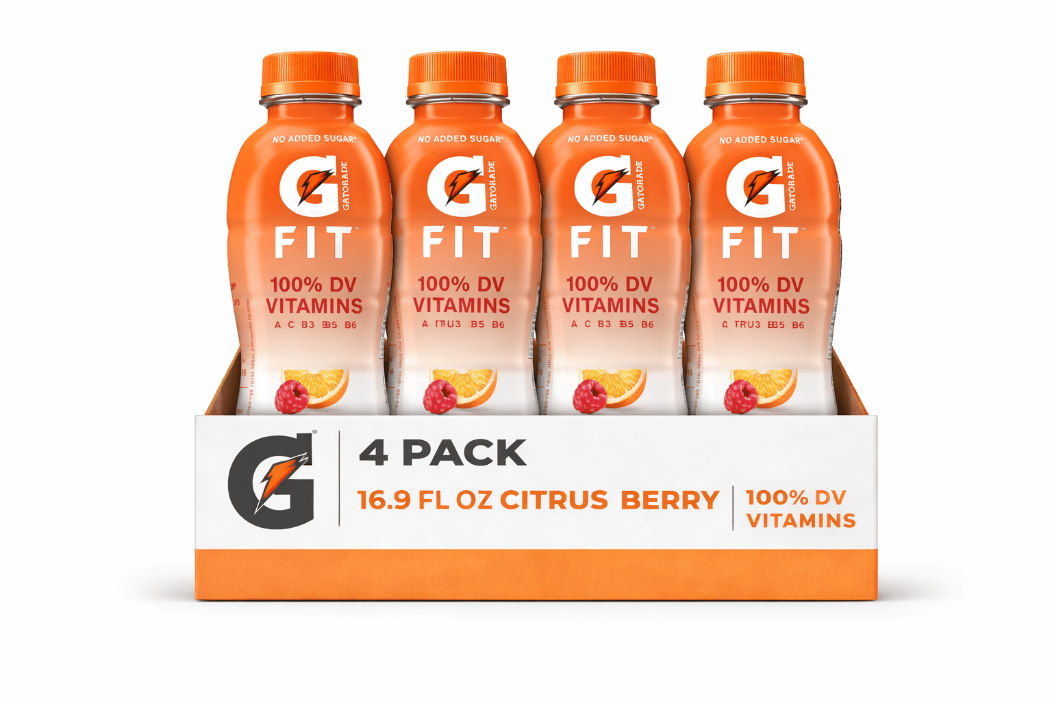 Gatorade Fit Electrolyte Beverage, Citrus Berry, 16.9 fl oz Bottles, 100% DV Vitamins, No Added Sugar – Hydration Drink, 4 Pack