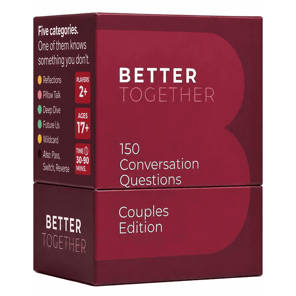 BETTER TOGETHER Couples Conversation Cards Game  150 Romantic & Deep Questions for Date Night  Relationship Building Card Game  Anniversary, Bridal Shower, Valentines Gift