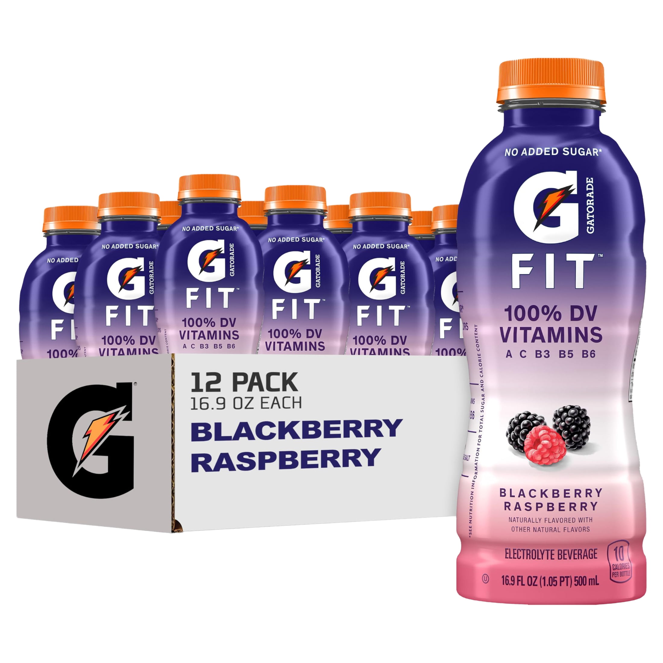 Gatorade Fit Electrolyte Beverage, Healthy Real Hydration, Blackberry Raspberry, 16.9.Oz Bottles (12 Pack)
