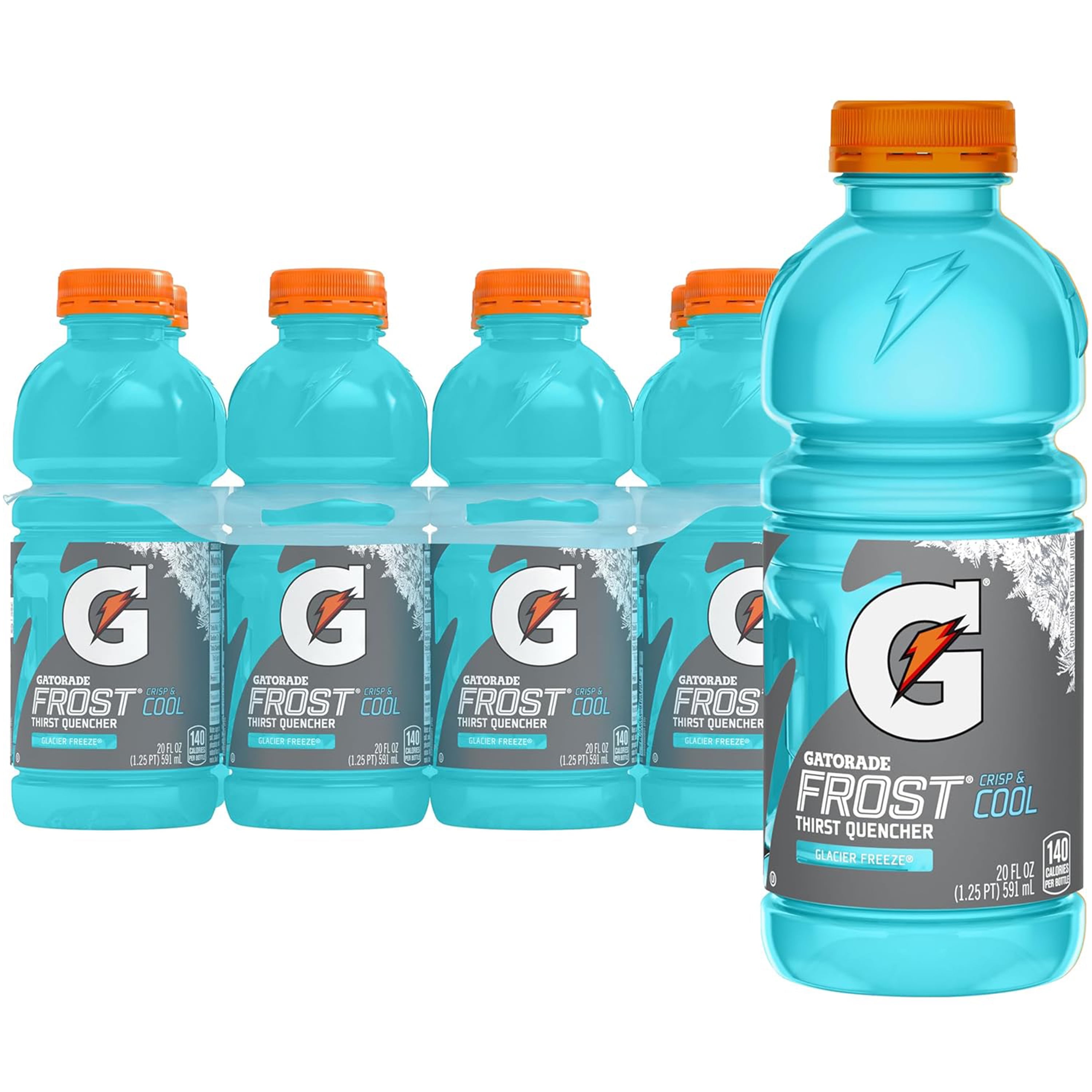 Gatorade Frost Thirst Quencher Glacier Freeze Sports Drinks, 20 fl oz, 8 Count Bottles