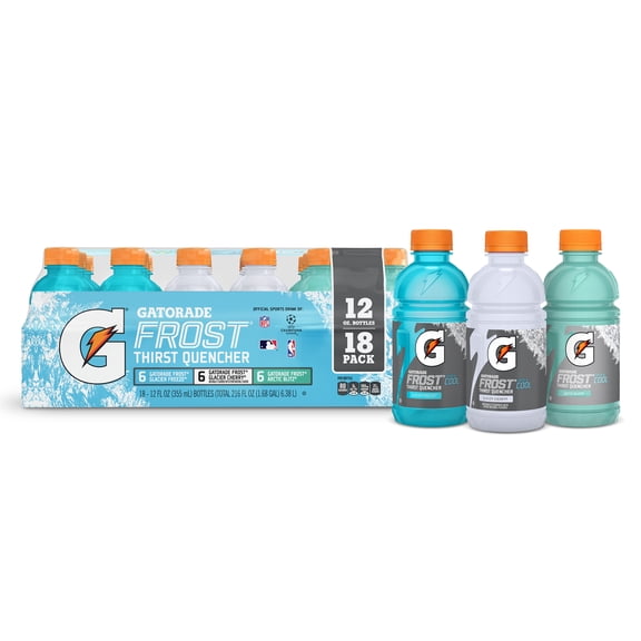 Gatorade Frost Thirst Quencher Variety Pack, Glacier Freeze/Cherry/Arctic Blitz Sports Drinks, 12 fl oz, 18 Ct Bottles