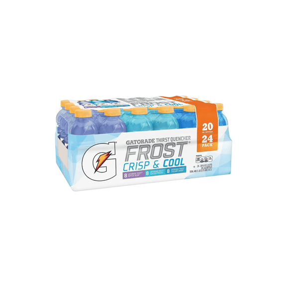 Gatorade Frost Variety Pack Sports Drink 20 oz Bottles Riptide Rush Glacier Freeze Cascade Crash 24 Ct