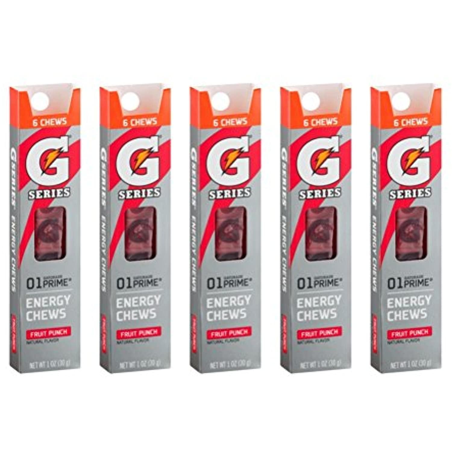 Gatorade G Series 01 Prime Energy Chews Fruit Punch 6Packs 5 Ct