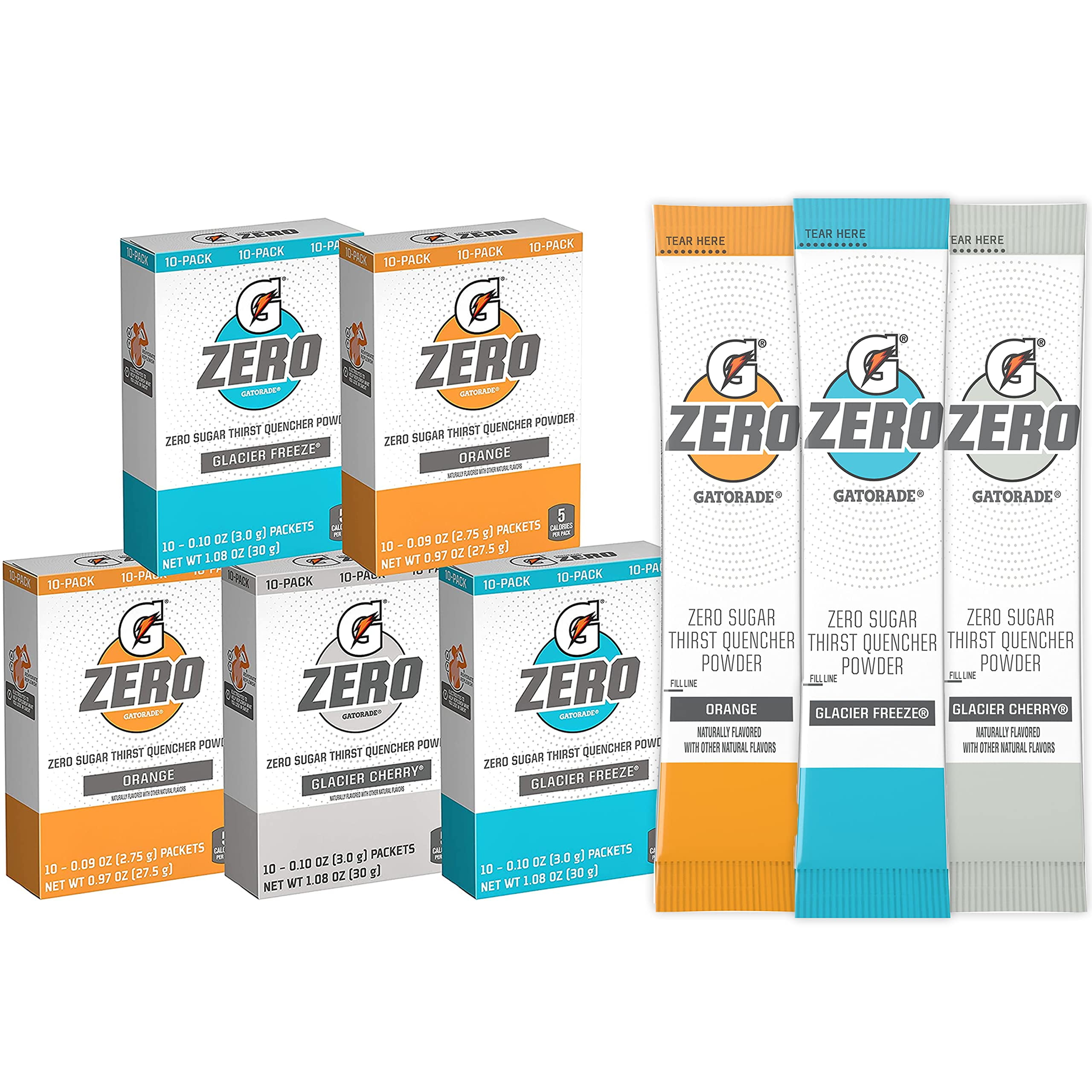 Gatorade G Zero Powder, Glacier Cherry Variety Pack, 0.10Oz Individual