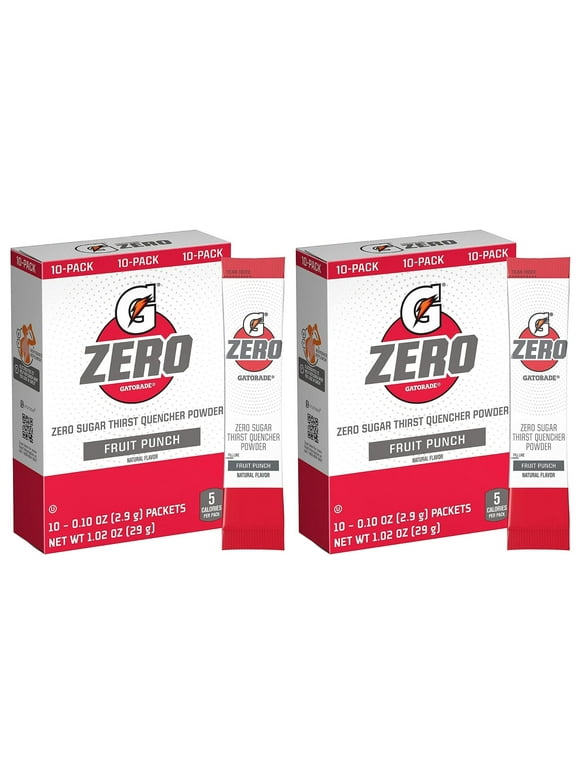 Gatorade G Zero Powder, Glacier Freeze, 0.10oz Packets - Thirst Quencher Drink Mix Powder (Pack of 2)
