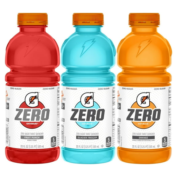 Gatorade G Zero Sugar Classic Variety Pack Thirst Quencher Sports Drink, 20 oz, 12 Pack Bottles