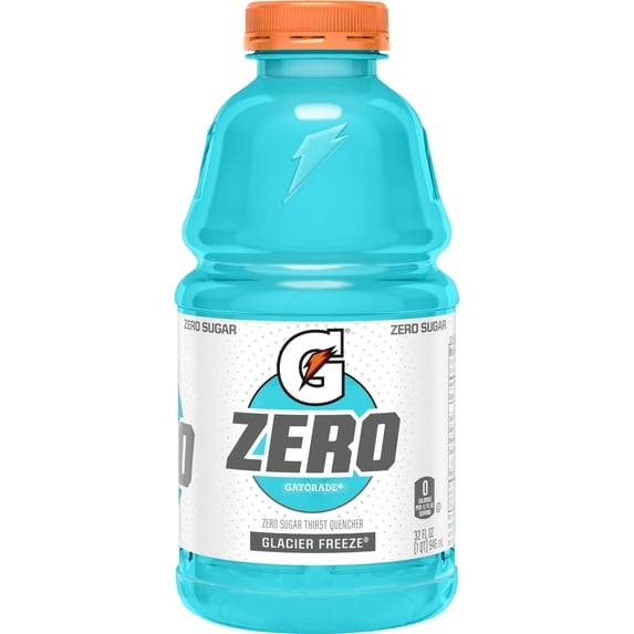 Gatorade G Zero Sugar Glacier Freeze Thirst Quencher Sports Drink, 32 oz Bottle