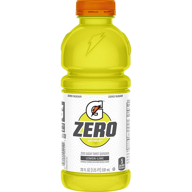 G Zero Sugar Lemon Lime Sports Drink, Electrolyte Replacement, 20