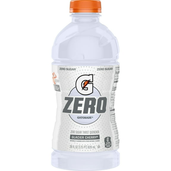 Gatorade G Zero Sugar Thirst Quencher, Glacier Cherry, 28 oz Bottle