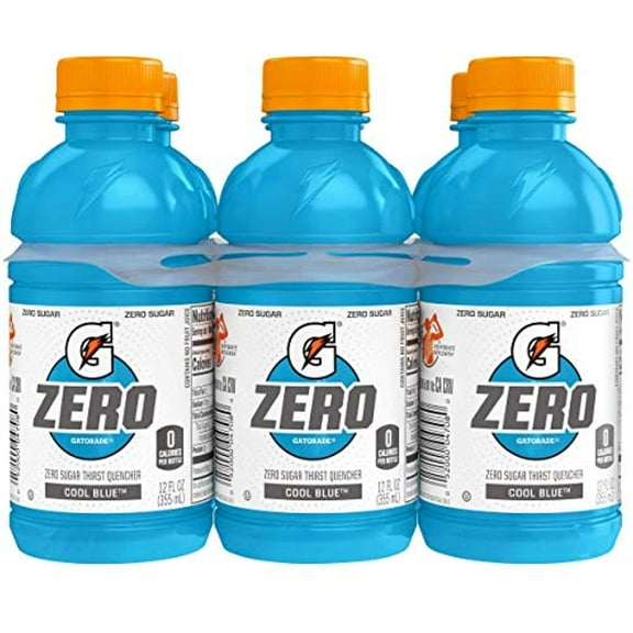 Gatorade G Zero Thirst Quencher, Cool Blue, 12Oz Bottles (6 Pack)