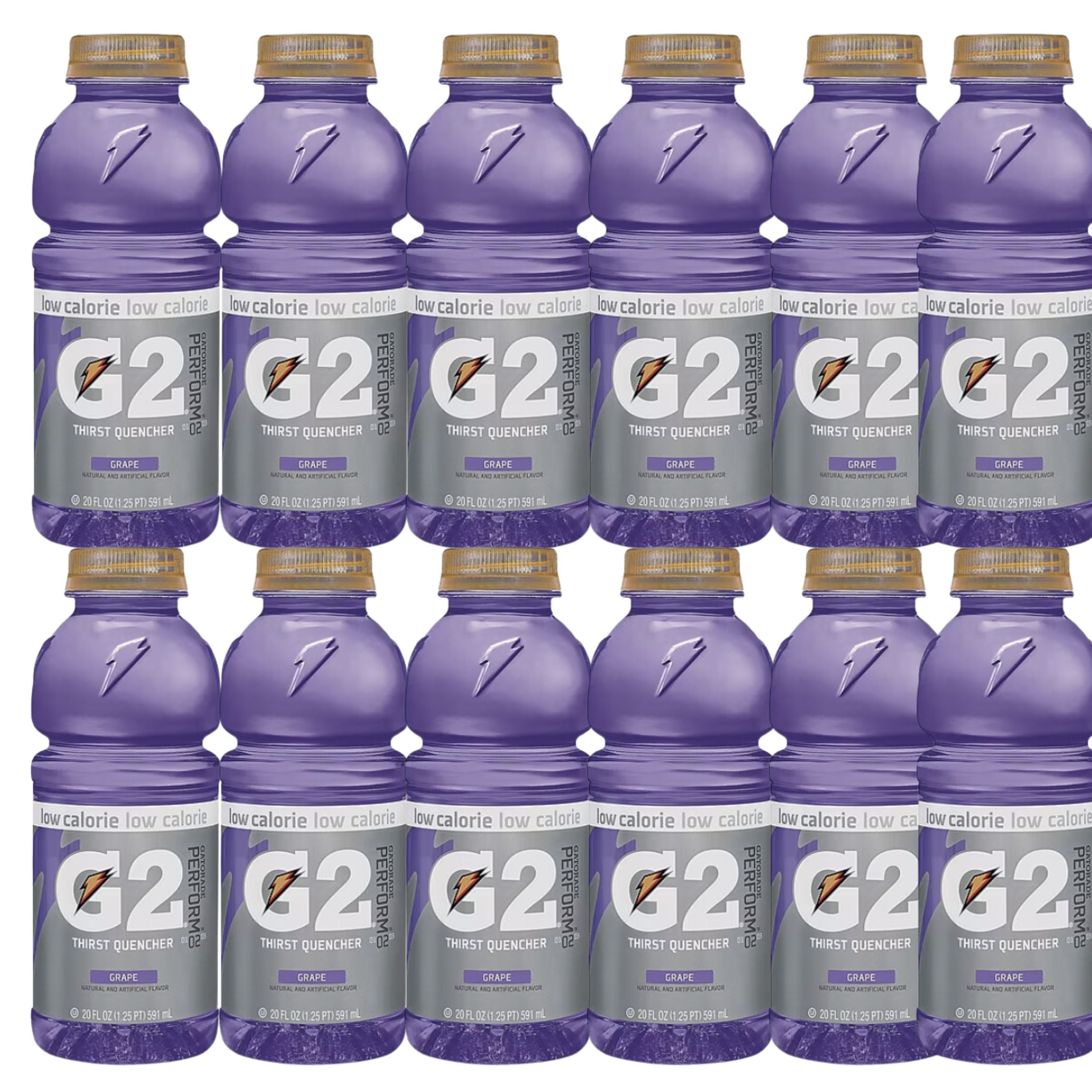 Gatorade G2 Low-Calorie Sports Drink, Grape Flavor, 20 fl oz Bottles (12 Pack) – Electrolyte-Rich Hydration for Replenishment & Recovery