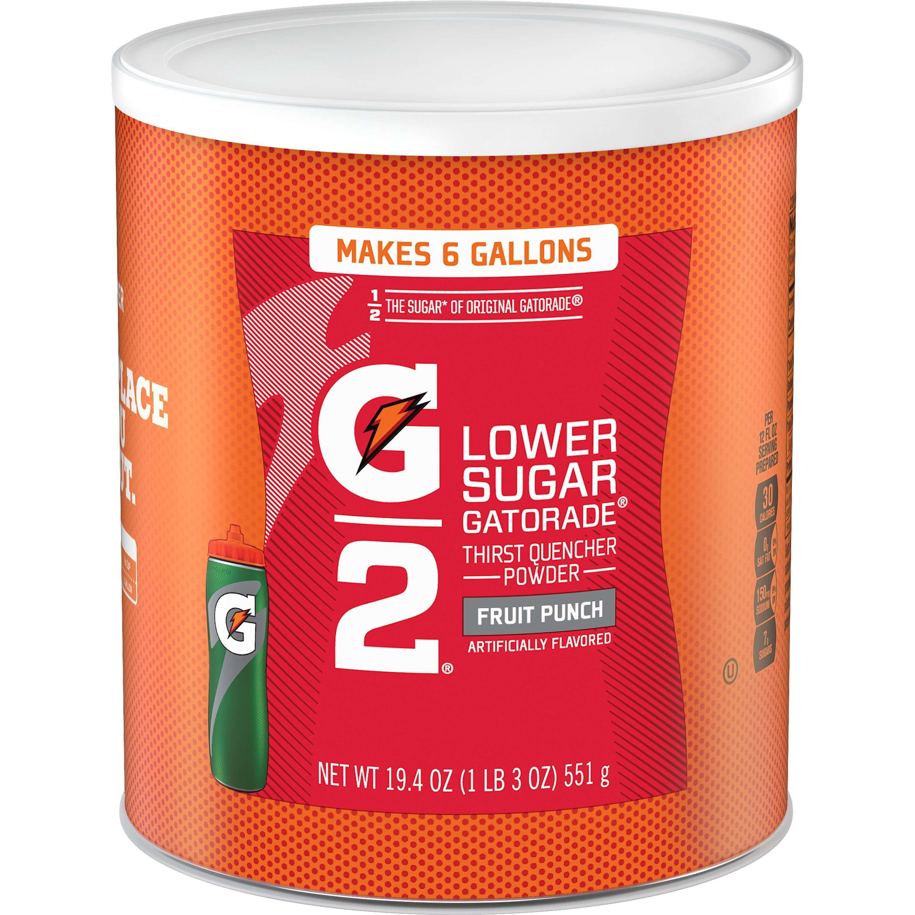 Gatorade G2 Low Sugar Fruit Punch Thirst Quencher Drink Mix Powder, 19.
