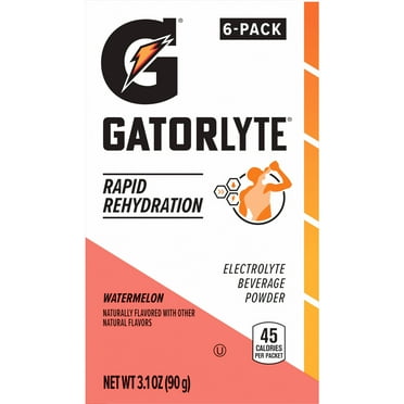 Gatorade Gatorlyte Electrolyte Drink Mix Powder, Watermelon, 3.1 oz, 6 Count Packets