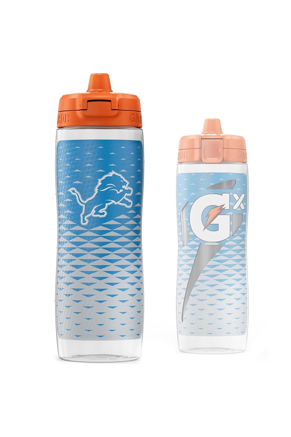 Gx Detroit Lions NFL 30 fl oz Non Slip Squeeze Water Bottle, Gx Hydration System