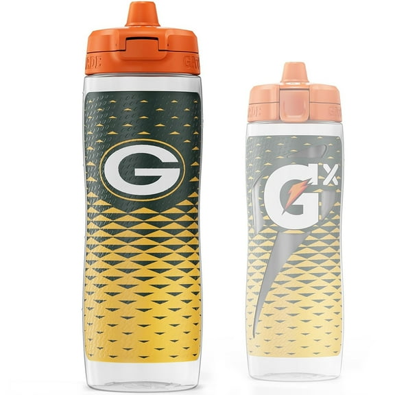 Gatorade Gx Green Bay Packers NFL 30 fl oz Non Slip Squeeze Water Bottle, Gx Hydration System