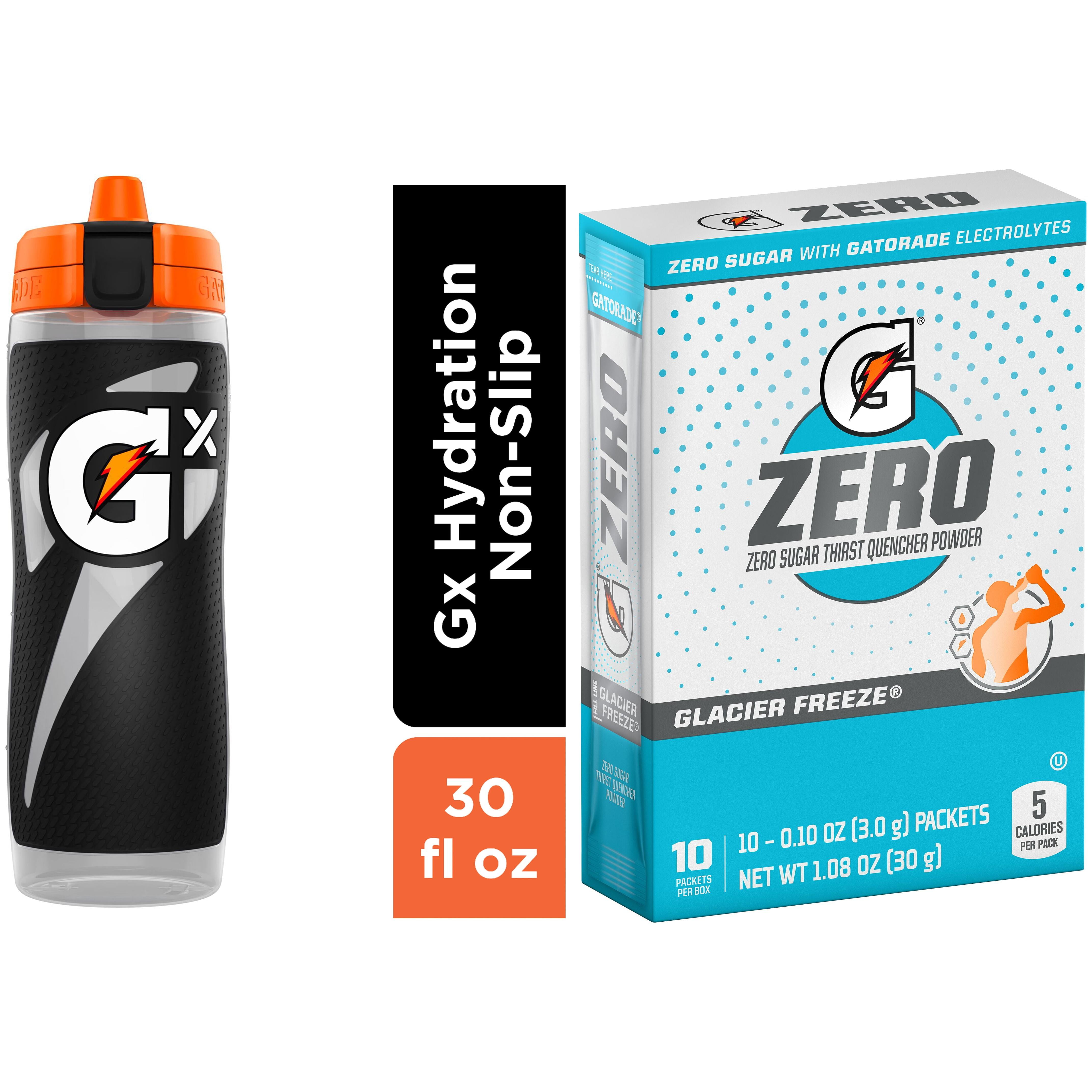 Gatorade Gx Hydration Bundle – Black Bottle + G Zero Powder Glacier Freeze (10 Count)