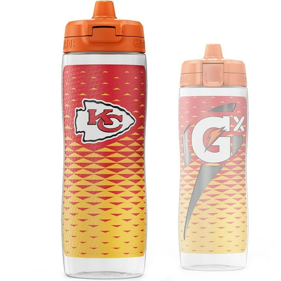 Gatorade Gx Kansas City Chiefs NFL Non-Slip Squeeze Bottles, 30 fl oz, Gx Hydration System