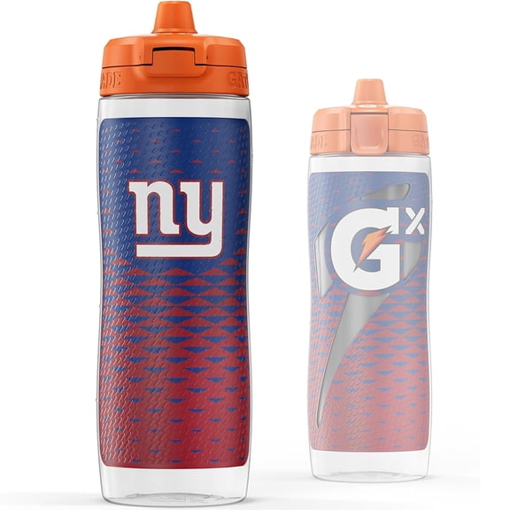 Gatorade Gx New York Giants NFL 30 fl oz Non-Slip Squeeze Bottles, Gx Hydration System