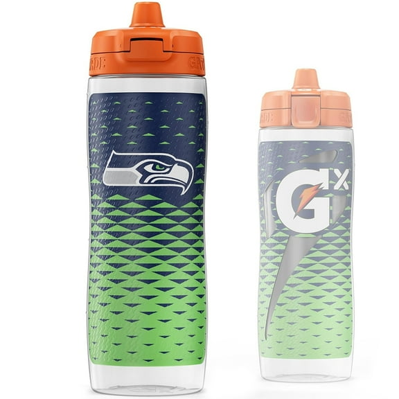 Gatorade Gx Seatttle Seahawks NFL 30 fl oz Non Slip Squeeze Water Bottle, Gx Hydration System