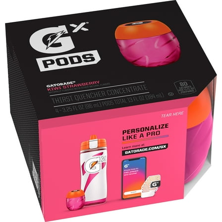 Gatorade Gx Sports Drink Mix Concentrate Pods , Kiwi Strawberry, 4 Count Pods