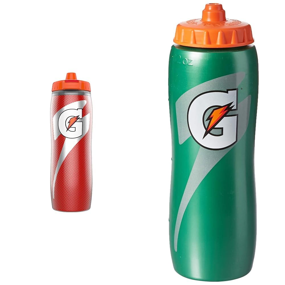 Gatorade Insulated Squeeze Bottle, Red, 30Oz & Squeeze Bottle, 32 Ounce