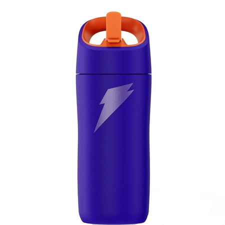 Gatorade Kid's Rookie Purple Water Bottle with Straw Cap,12oz, Stainless Steel Bottle
