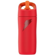 Gatorade Kid's Rookie Red Water Bottle with Straw Cap, (12oz), Stainless steel