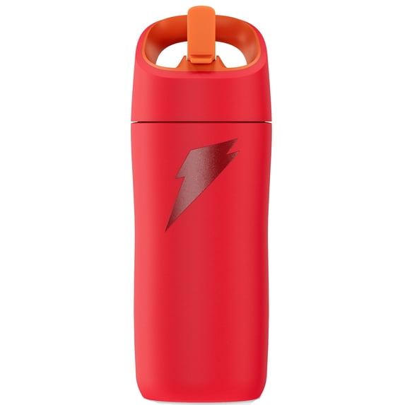 Gatorade Kid's Rookie Red Water Bottle with Straw Cap, (12oz), Stainless steel
