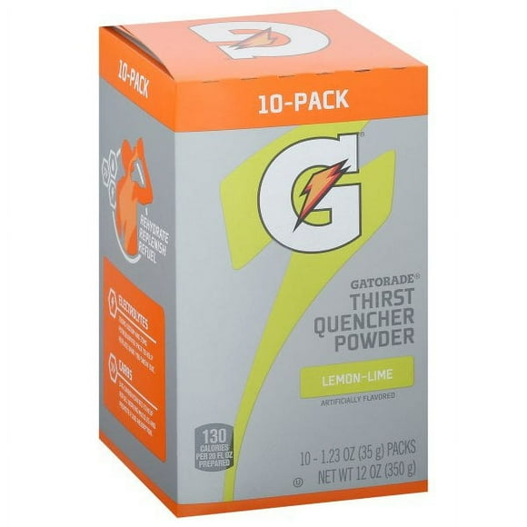 Gatorade Thirst Quencher Lemon-Lime Sports Drink Mix Powder, 1.23 oz, 10 Count Packets