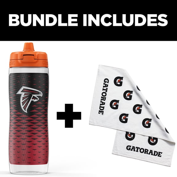 Gatorade Gx Atlanta Falcons NFL 30 fl oz Water Bottle & Sports Towel Bundle