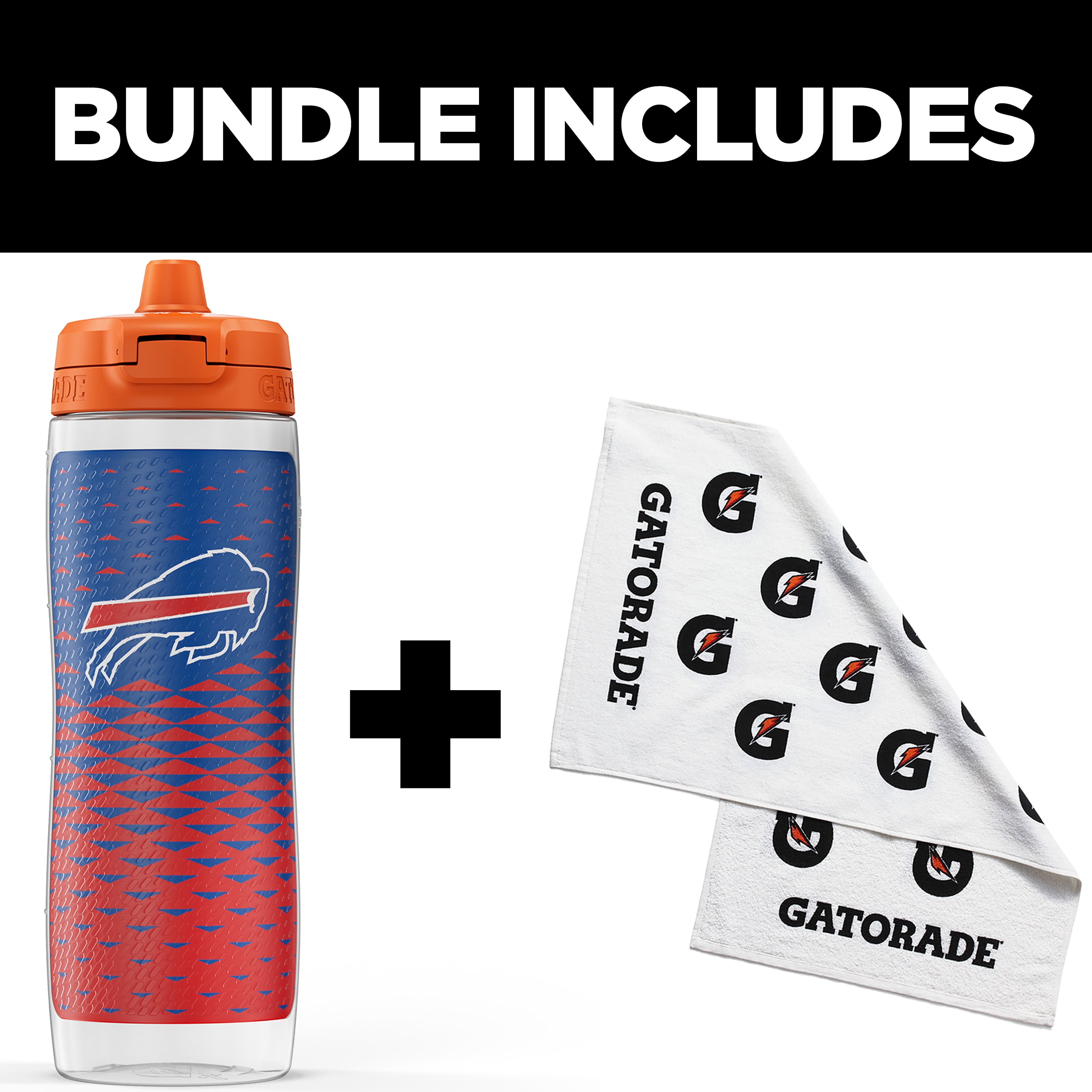 Gatorade Gx Buffalo Bills NFL 30 fl oz Water Bottle & Sports Towel Bundle