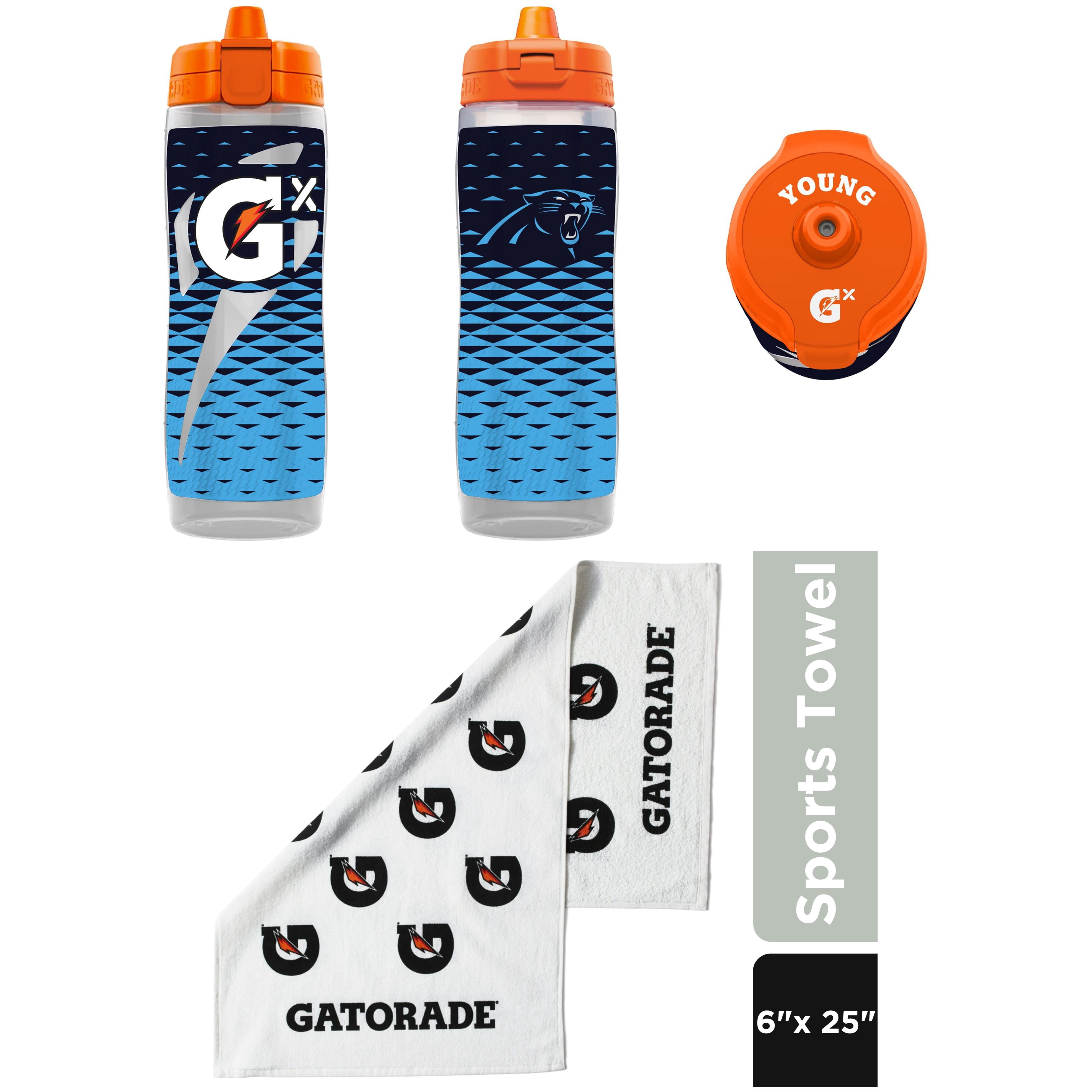 Gatorade NFL Essentials - Carolina Panthers 30oz Squeeze Bottle + Sport Towel