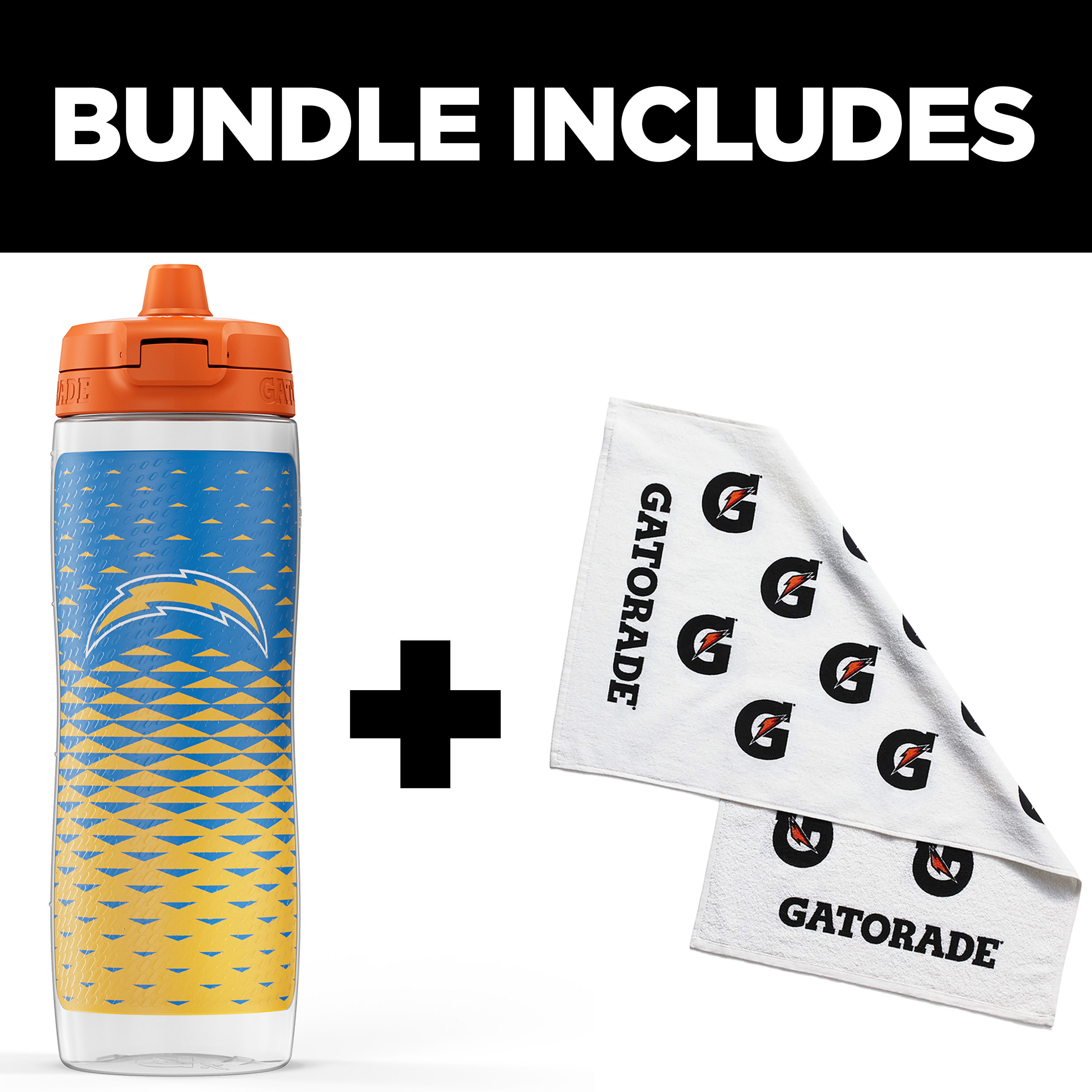 Gatorade Gx Los Angelos Rams NFL 30 fl oz Water Bottle & Sports Towel Bundle