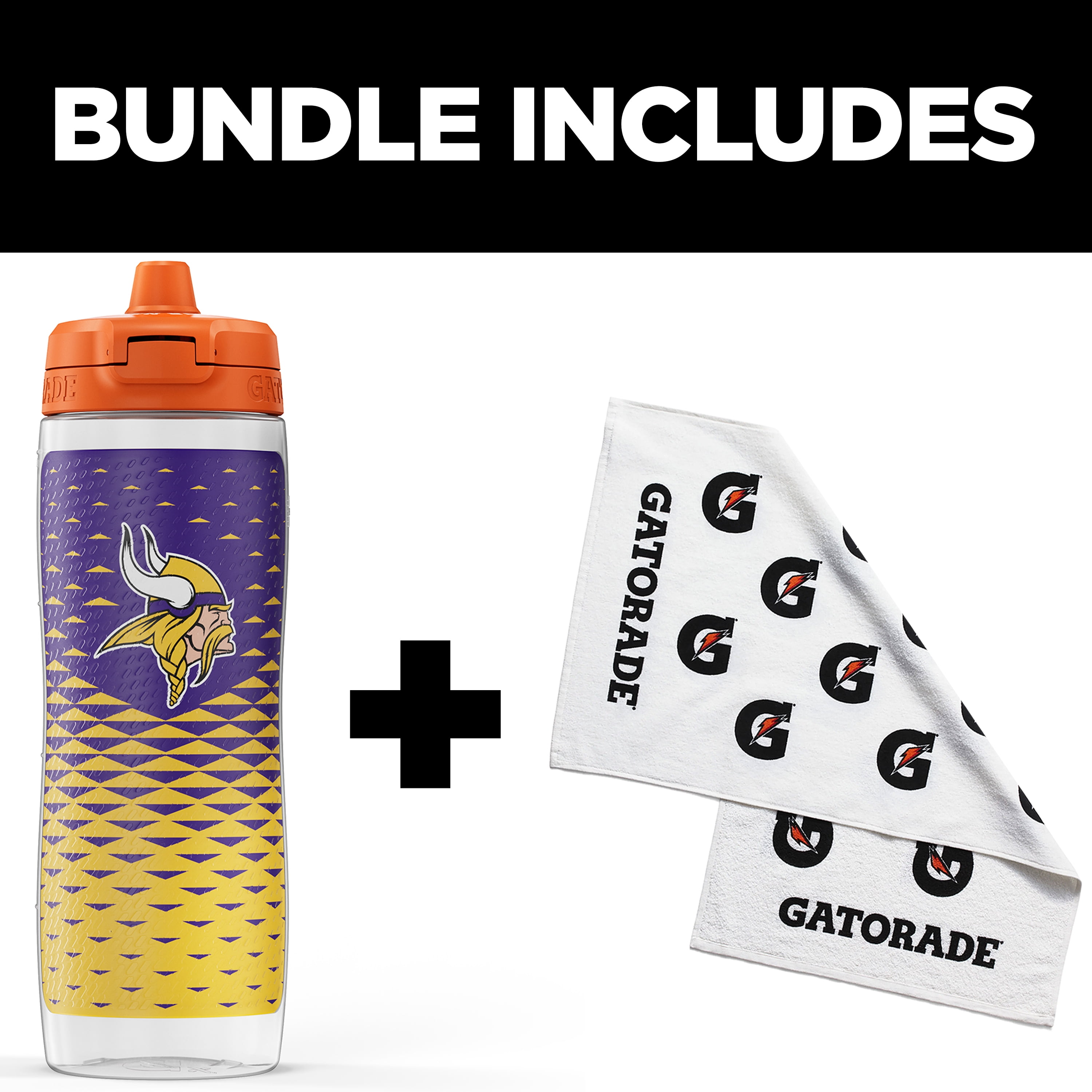 Gatorade Gx New England Patriots NFL 30 fl oz Water Bottle & Sports Towel Bundle