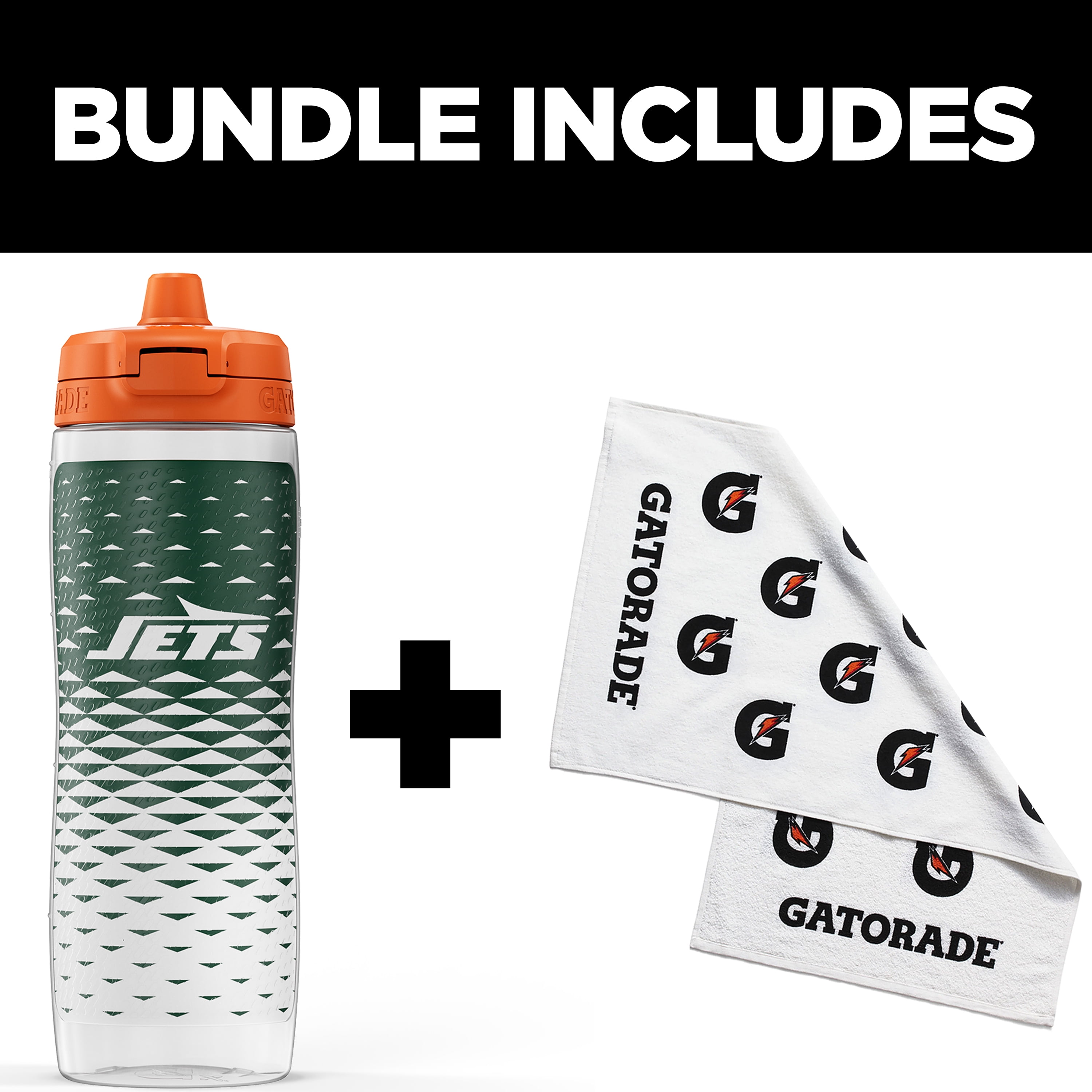 Gatorade Sport Towel & Water Bottle Bundle - Sideline Towel & 28oz BlenderBottle