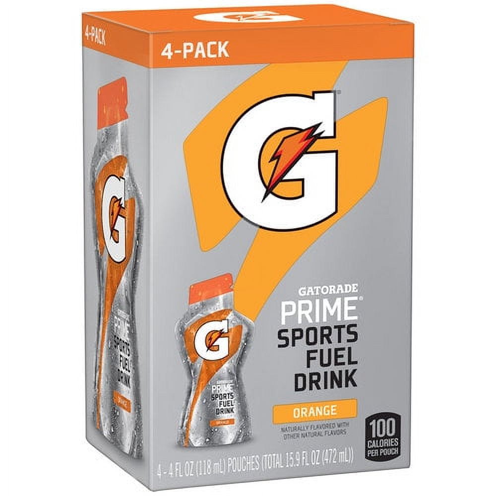 Gatorade Orange Prime Sports Fuel Drink, 4 Oz., 4 Count