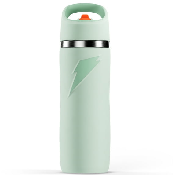 Gatorade Overtime Stainless Steel Sage Straw Cap Metal Water Bottle, 22 oz