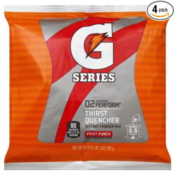 Gatorade Powder Pouch, Fruit Punch, 21-Ounce (Pack Of 4)