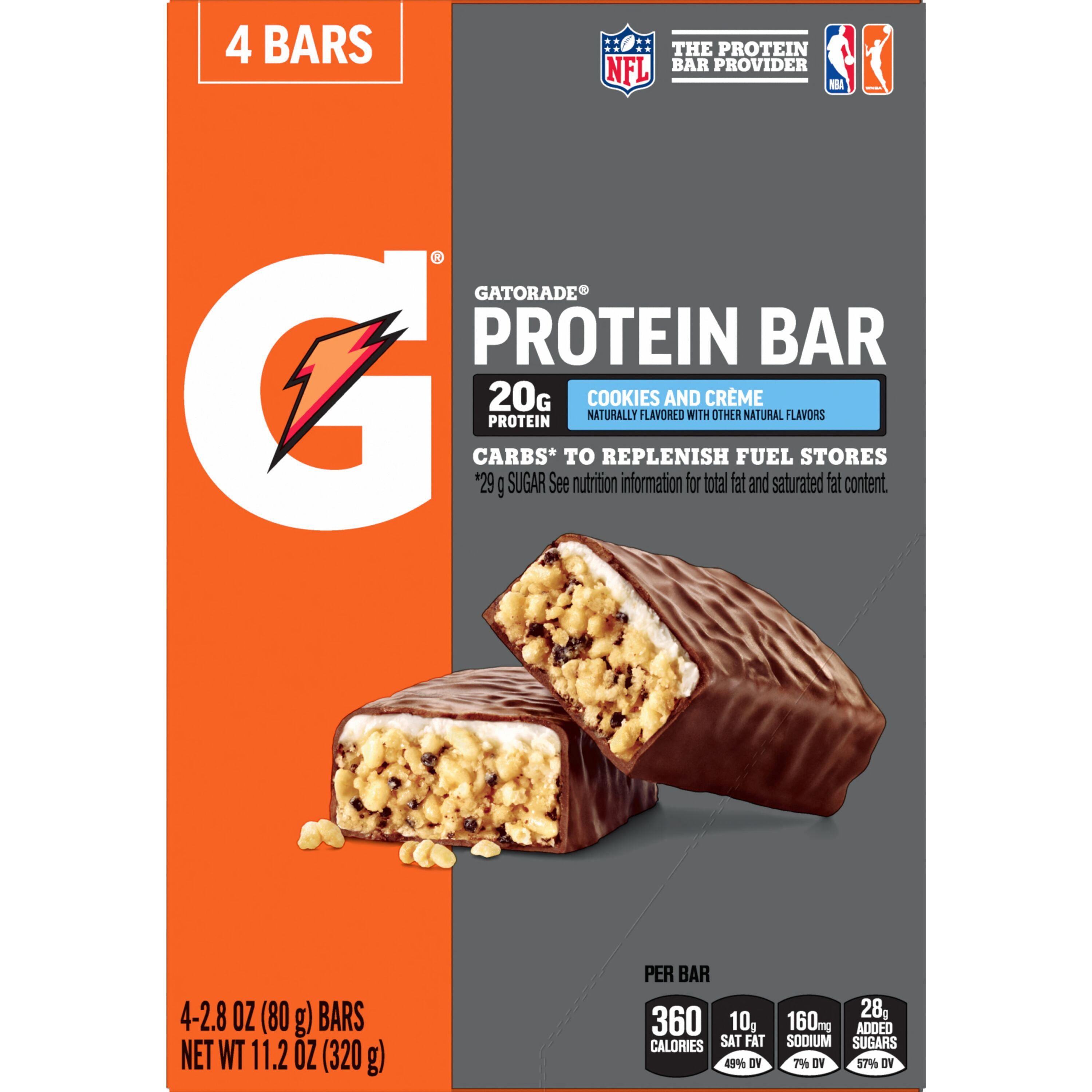 Gatorade Protein Bar Cookies And Creme, 2.8 Oz 4ct