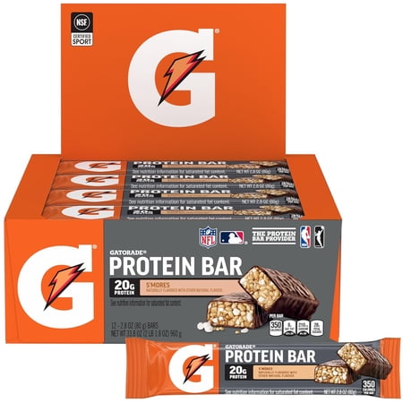 GATORADE PROTEIN BARS, S’MORES, 20G PROTEIN, 2.8 OZ...
