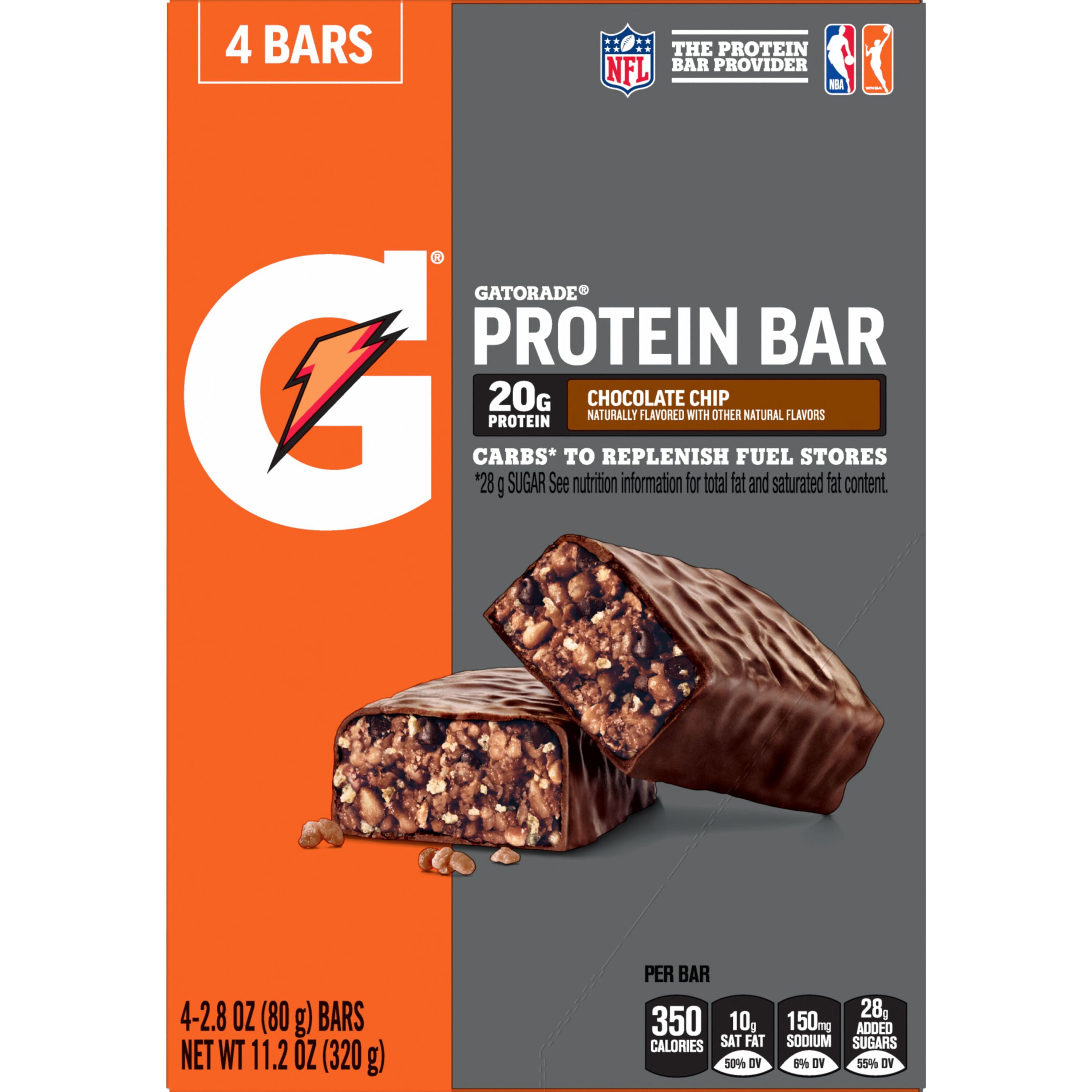 Gatorade Protein Bars Chocolate Chip, 2.8 Oz 4ct