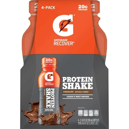 Gatorade Recover Protein Shake, Chocolate, 20g Protein, 4 Ct