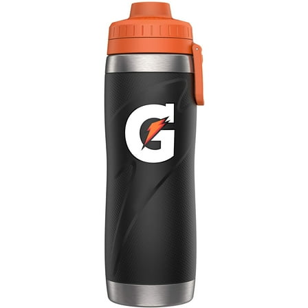 Gatorade Stainless Steel Sport Black Bottle, 26oz, Double-Wall Insulation