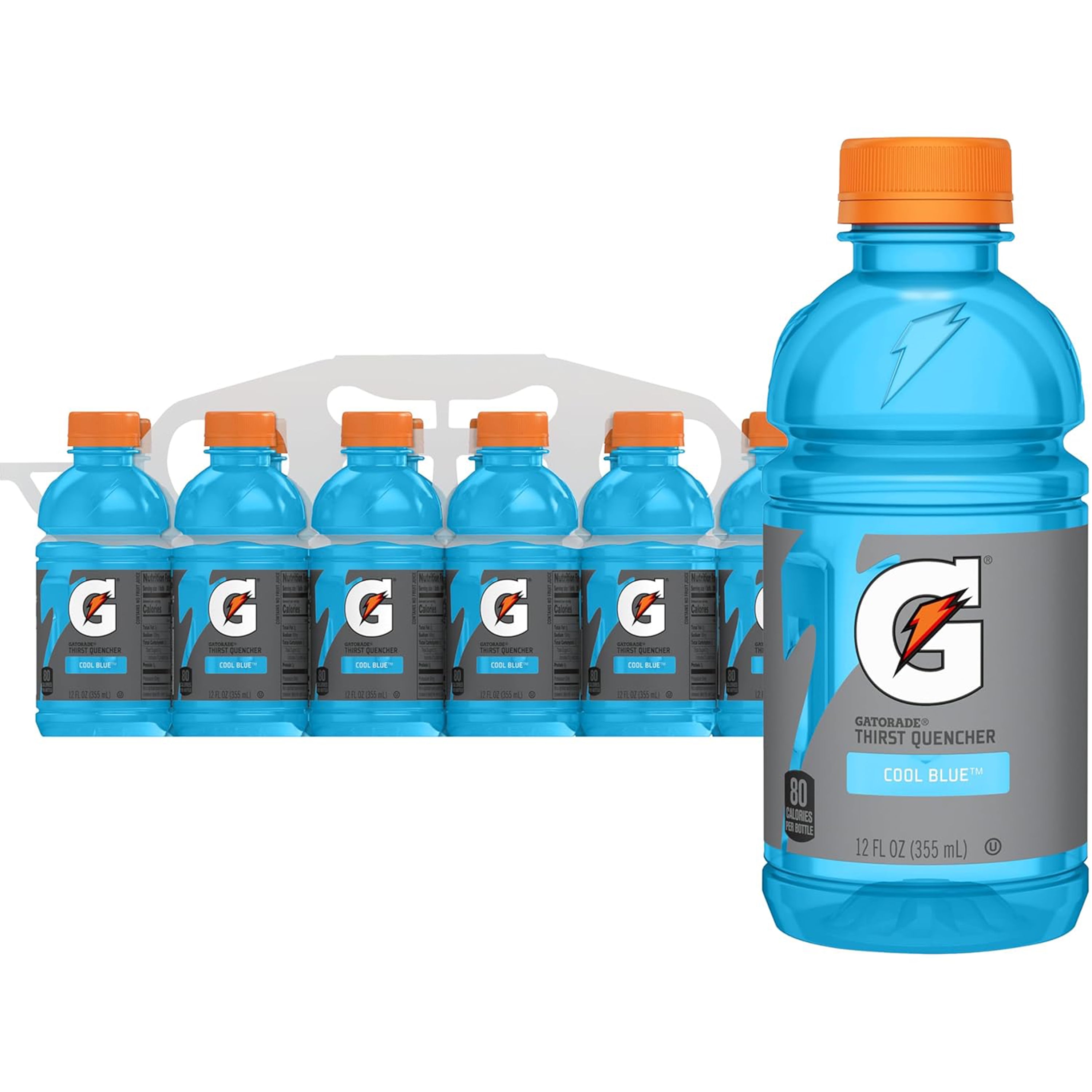 Gatorade Thirst Quencher Cool Blue Sports Drinks, 12 fl oz, 12 Count Bottles