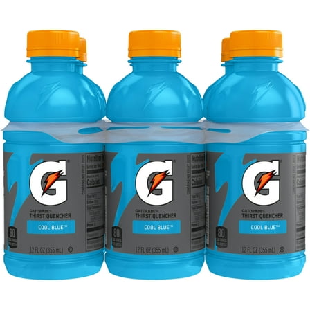 Gatorade Thirst Quencher Cool Blue Sports Drink, 12 fl oz, 6 Count