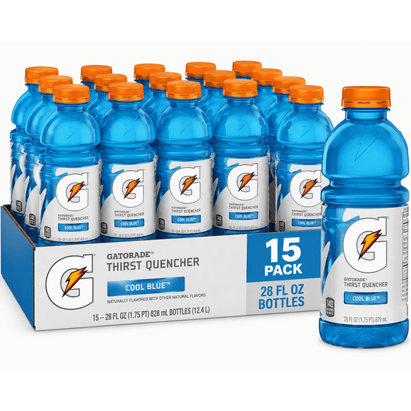 Gatorade Thirst Quencher Cool Blue Sports Drink, 15 Pack, 28 fl oz Bottles