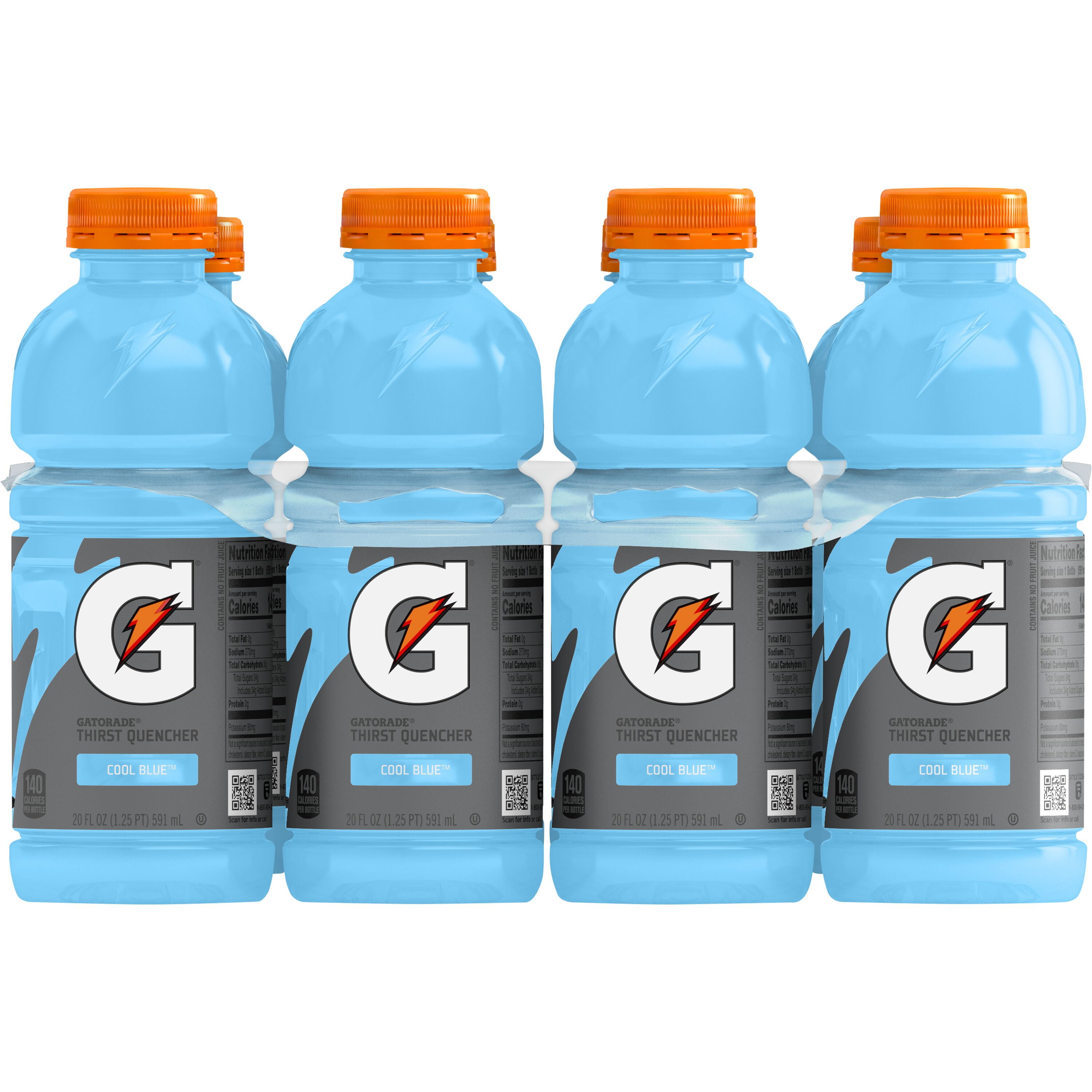 Gatorade Thirst Quencher Cool Blue Sports Drinks, 20 fl oz, 8 Count Bottles