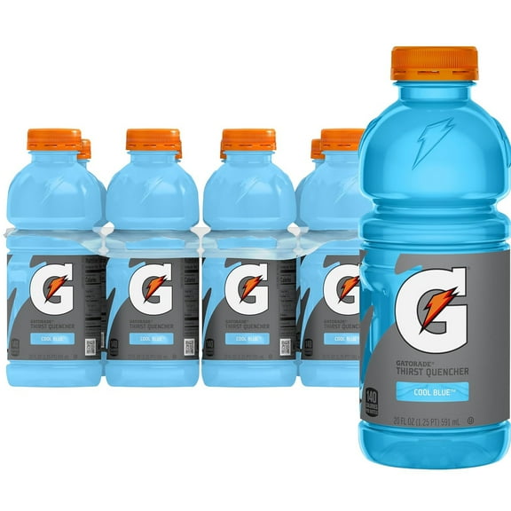 Gatorade Thirst Quencher Cool Blue Sports Drinks, 20 fl oz, 8 Count Bottles