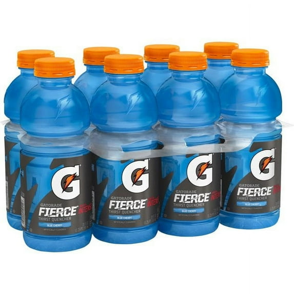 Gatorade Thirst Quencher Fierce Blue Cherry Sports Drink, 20 oz Bottles, Quantity of 8