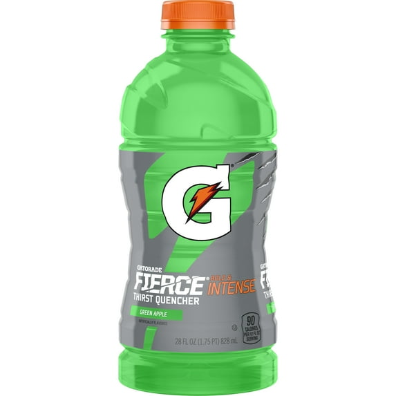 Gatorade Thirst Quencher Fierce Green Apple Bottled Sports Drink, 28 fl oz, 1 Count Bottle